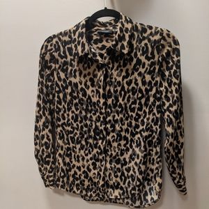 Nordstrom Halogen XSP Leopard Blouse